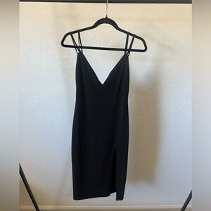 Missguided Little Black Midi Dress with slit (Lux LA brand)